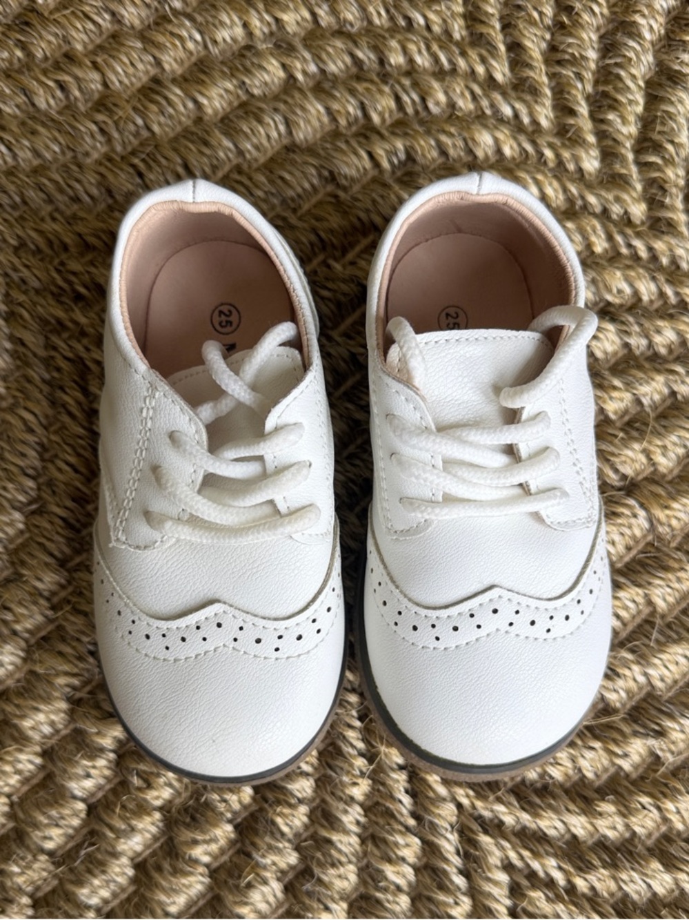 White Toddler Boy Lace-Up Dress Shoes